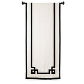 Greek Key Trim Linen Curtain
