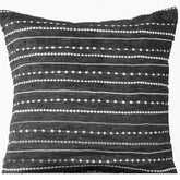 Grey Linen White Embroidered Pillow Cover -Gray Linen Embroidery Pillow- Geometric Pillow- Grey Linen Cushion- Decorative Pillow- 16x16