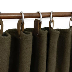 Custom Wool Felt Curtains with Genuine Leather Tabs And Nickel Rings