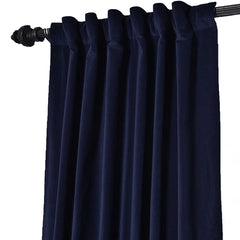 Handcrafted Navy Blue Cotton Velvet Curtain