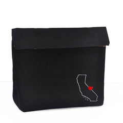 Custom State Map Embroidered Cotton Canvas Dopp Kit, Men's Travel Toiletry Bag, Groomsmen Cosmetic Bag