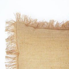 Burlap Monogram Pillow Cover With Fringes