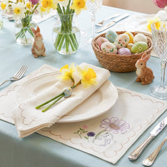 Easter Bunny Embroidered Placemat Set