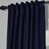 Handcrafted Navy Blue Cotton Velvet Curtain