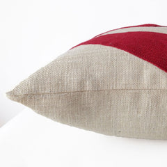 Ivory Red Stripe Burlap Pillow Cover Canopy Sofa Cushion For Minimalist Cozy Decor