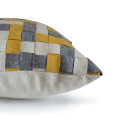 Decorative Grey Yellow Ivory Felt Pillow Cover Accent Throw Pillow Gift Pillow Nursery Decor