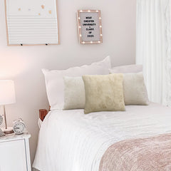 Faux Fur Pillow Cover, Soft Dense Pile Polyester Fur Pillow Case