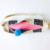 Burlap Yoga Mat Bag with Custom Chippendale Embroidery