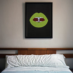 Green And Black Beaded Pop Art Wall Décor