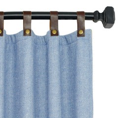 Custom Wool Curtains - Double Layer Thermal Drapes, Insulated Window Panels, Handmade Luxury Curtains with Leather Tabs & Snap Buttons