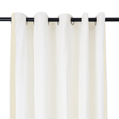 Ivory Cotton Shower Curtain with Beige Trim | Custom Extra Long or Extra Wide Shower Curtains