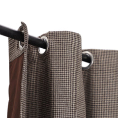 Brown Houndstooth Wool Curtain