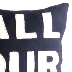 Call Your Mom, Dorm Pillow, Felt Throw Pillow Cover, Navy Blue Pillow