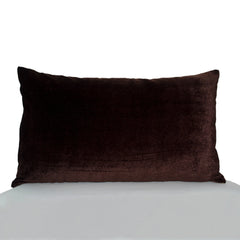 Chocolate Brown Velvet Oatmeal Linen Decorative Throw Pillows