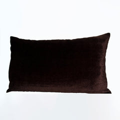 Chocolate Brown Velvet Oatmeal Linen Decorative Throw Pillows