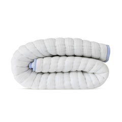 Handmade Ivory Cotton Gauze Quilt - Blue Trim | Ultra-Breathable Custom Bedding | Crib to Cal King | Hot Sleeper & Summer Quilt