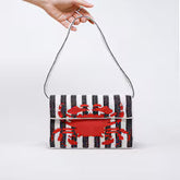 Handmade Beaded Crab Clutch | Coastal Shoulder Bag