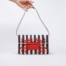 Handmade Beaded Crab Clutch | Coastal Shoulder Bag