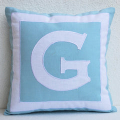 Custom Monogram Personalized Pillow Cover Gifts For Wedding Kids Dorm Decor