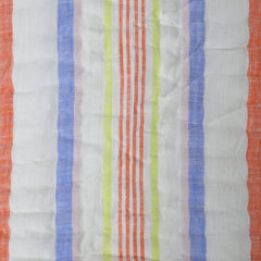 Handcrafted Striped Cotton Quilt, Colorful Washable Quilt And Shams