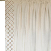 Ivory Linen Curtains with Beige Trellis Embroidery