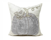 Light Gray Pumpkin Pillow Case