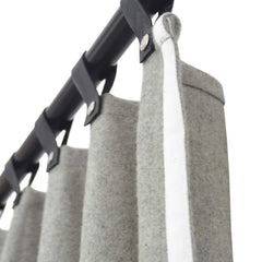 Light Gray Wool Felt Curtain With Trim