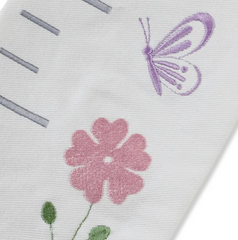 Floral Embroidered Growth Chart for Girls – Personalized Height Ruler with Baby & Family Name
