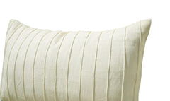 Ivory Linen Pleated Textured Pillow Cover