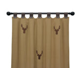 Embroidered Antelope Wool Felt Curtains | Thermal Winter Drapes