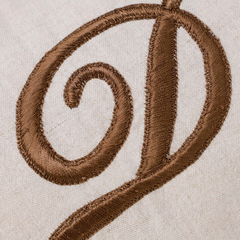 Hand Embroidered Greek Key Monogram Pillow Cover