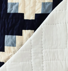 Handmade Navy Blue Plus Patchwork Quilt