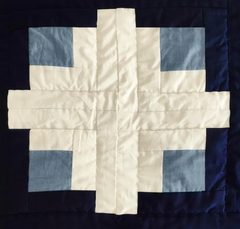Handmade Navy Blue Plus Patchwork Quilt