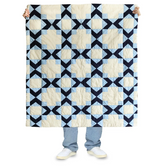 Handmade Kaleidoscope Patchwork Quilt - Navy And Ivory Cotton