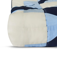 Handmade Kaleidoscope Patchwork Quilt - Navy And Ivory Cotton