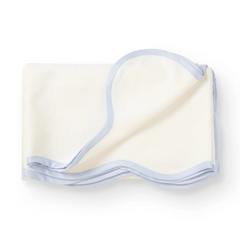 Custom Scallop Edge Linen Tablecloth with Ripple Trim