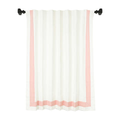 Custom Ivory Curtain With Pink Trim