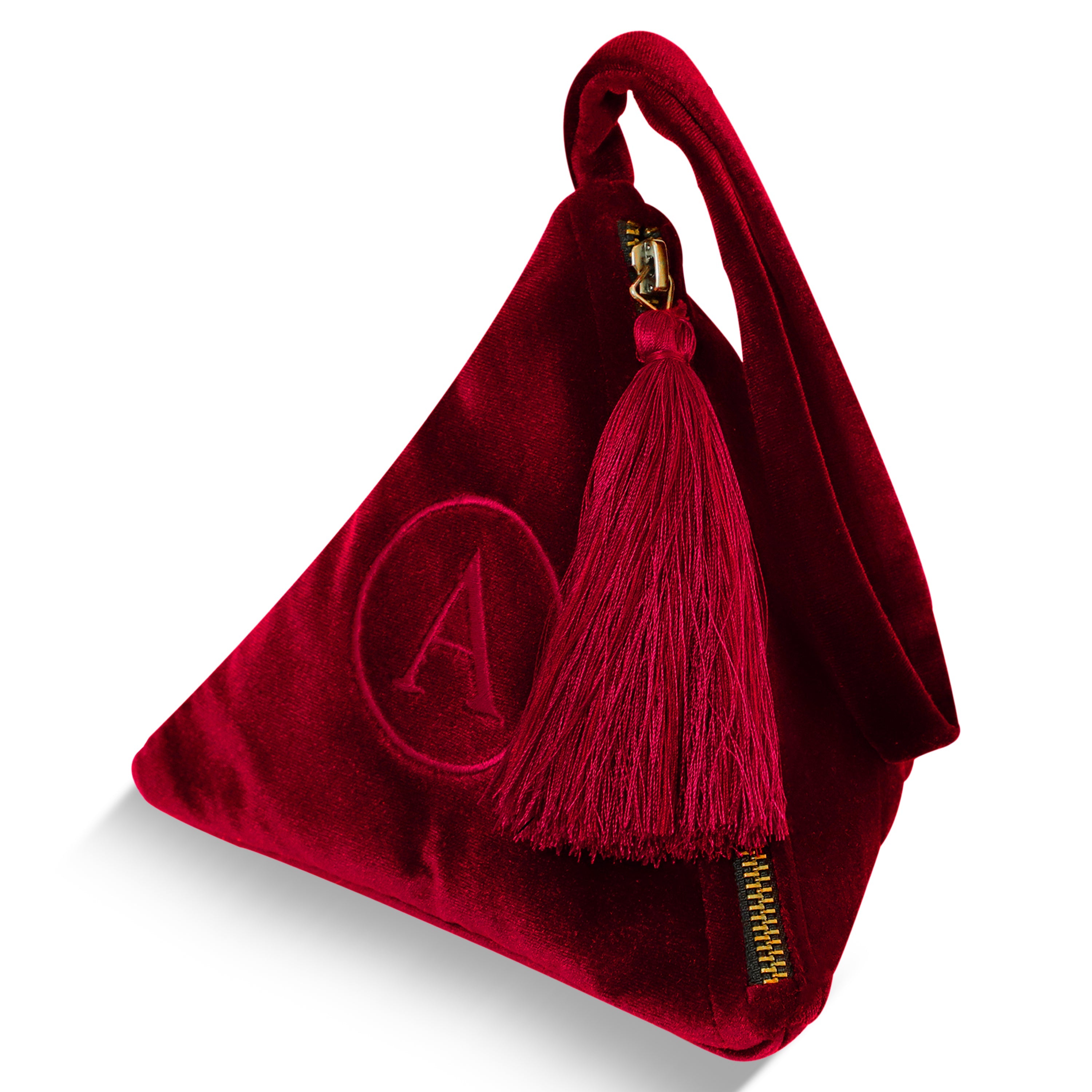 Emerald Green Velvet Purse, Pyramid Handbag