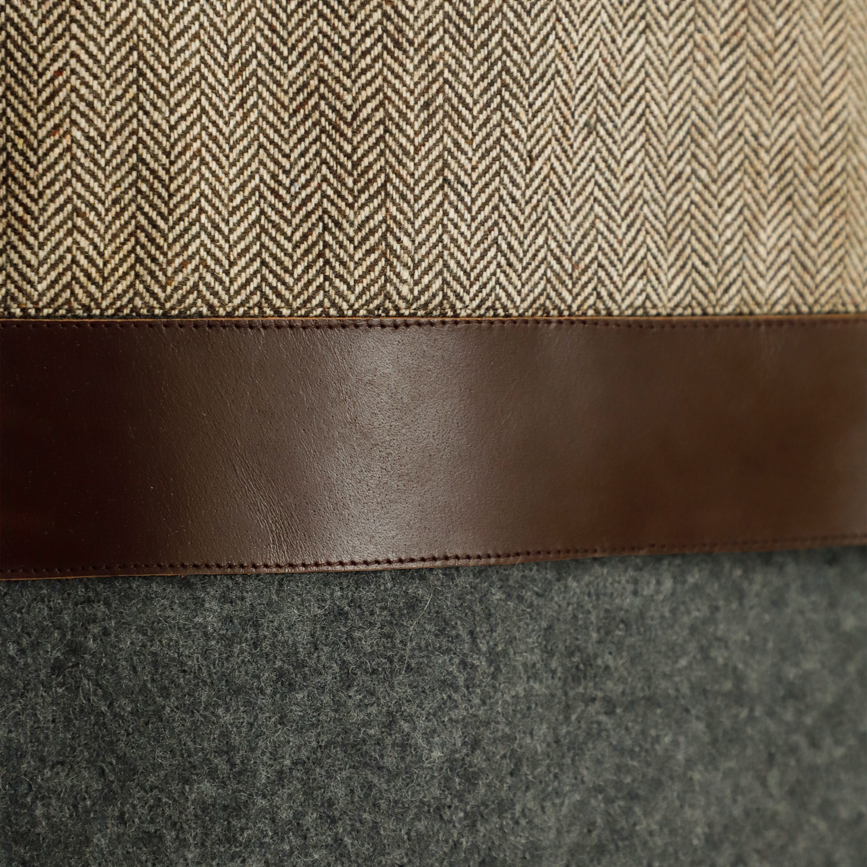 Color Block Wool & Leather Curtains