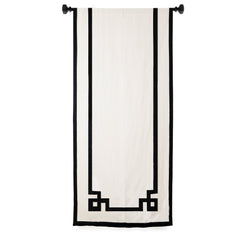 Greek Key Trim Linen Curtain