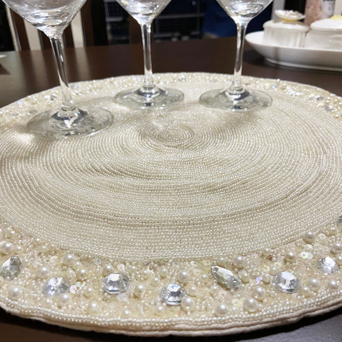 Ivory Beaded Placemats