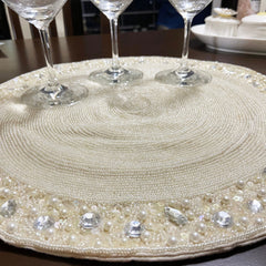 Ivory Beaded Placemats