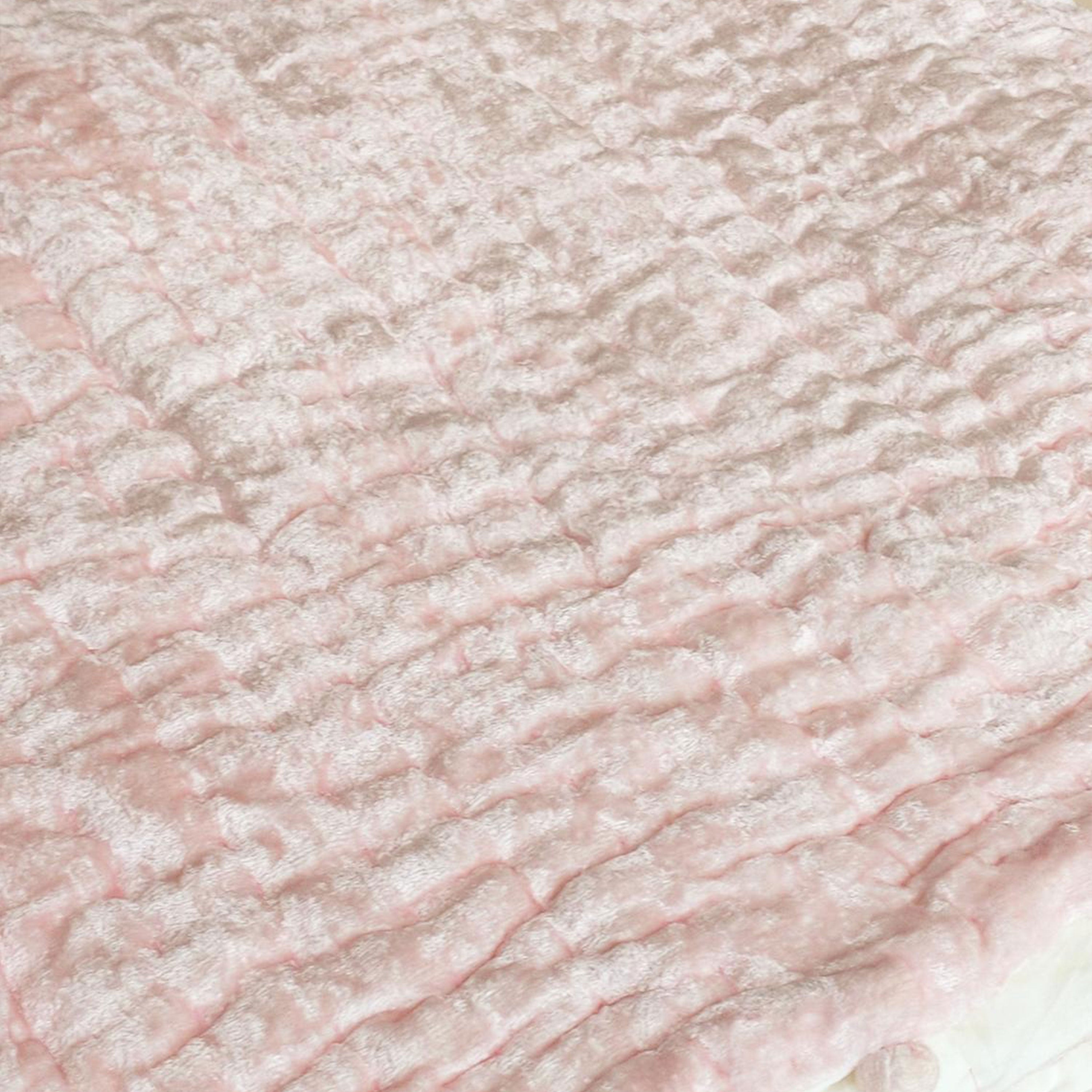 Custom Made Blush Pink Velvet Quilt