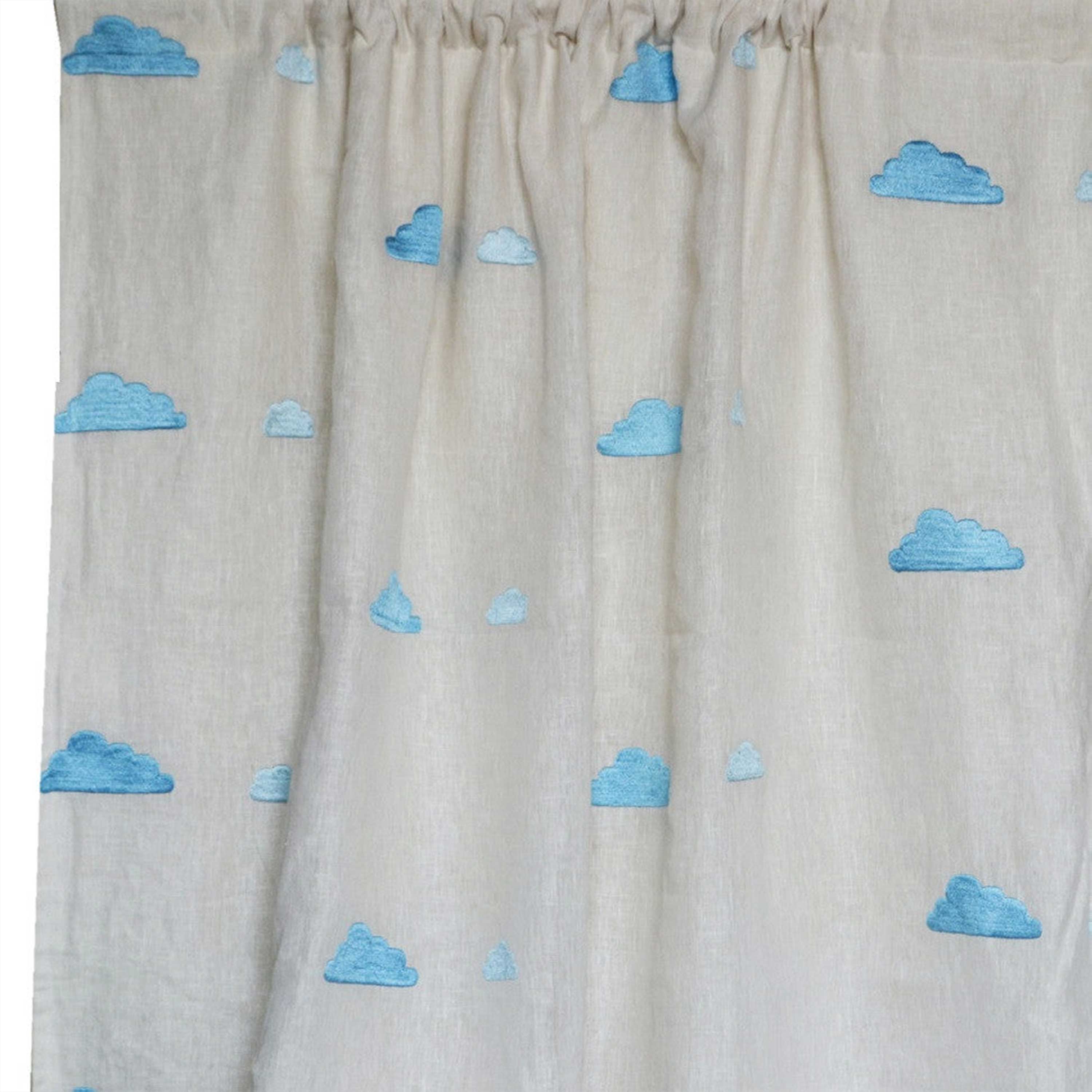 Ivory Linen Embroidered Curtain