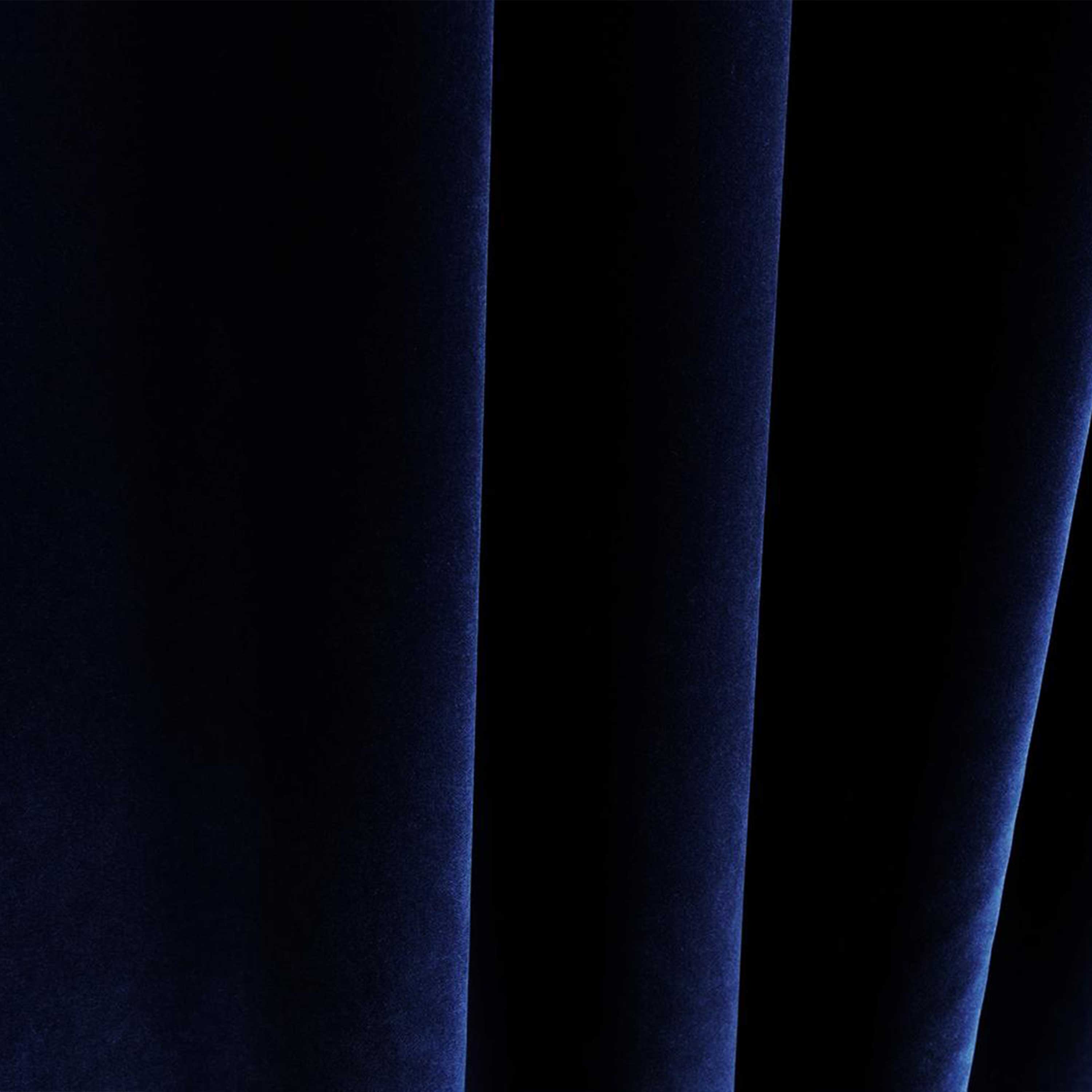 Handcrafted Navy Blue Cotton Velvet Curtain