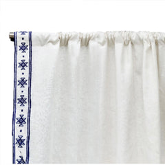 Boho Embroidered Linen Curtain And Drapes