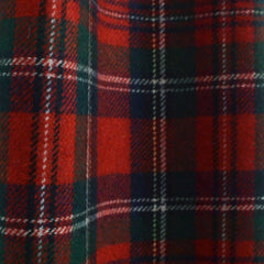 Handcrafted Red Green Plaid Wool Curtains