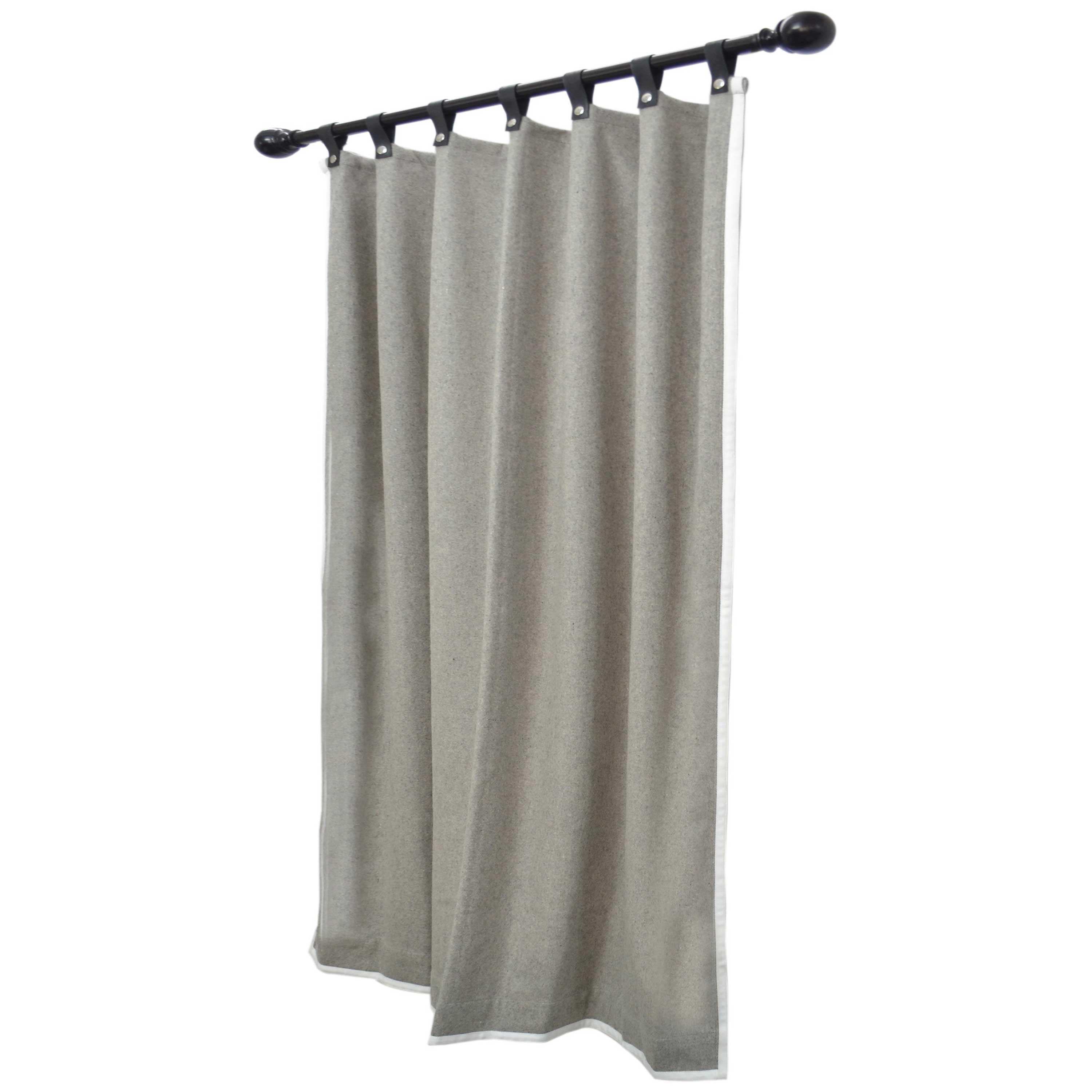 Light Gray Wool Felt Curtain With Trim