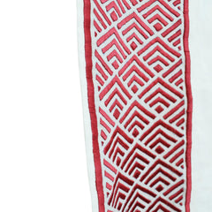 Chevron Linen Drapery with Embroidery