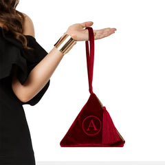 Emerald Green Velvet Purse, Pyramid Handbag